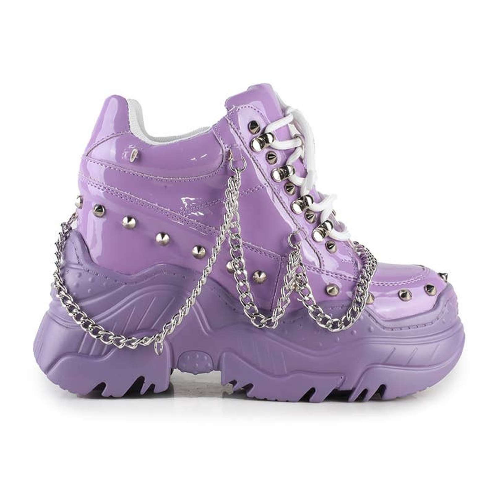 Anthony Wang Y2k Kawaii Lilac Platform Sneakers Chain Goth Punk Chunky Shoes 7.5 — image 3 of 3